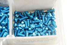 Load image into Gallery viewer, Premium M3 Blue Aluminum Screws for RC Car - 10pc Metric Button Head &amp; Flat head
