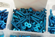 Load image into Gallery viewer, Premium M3 Blue Aluminum Screws for RC Car - 10pc Metric Button Head &amp; Flat head
