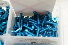 Load image into Gallery viewer, Premium M3 Blue Aluminum Screws for RC Car - 10pc Metric Button Head &amp; Flat head
