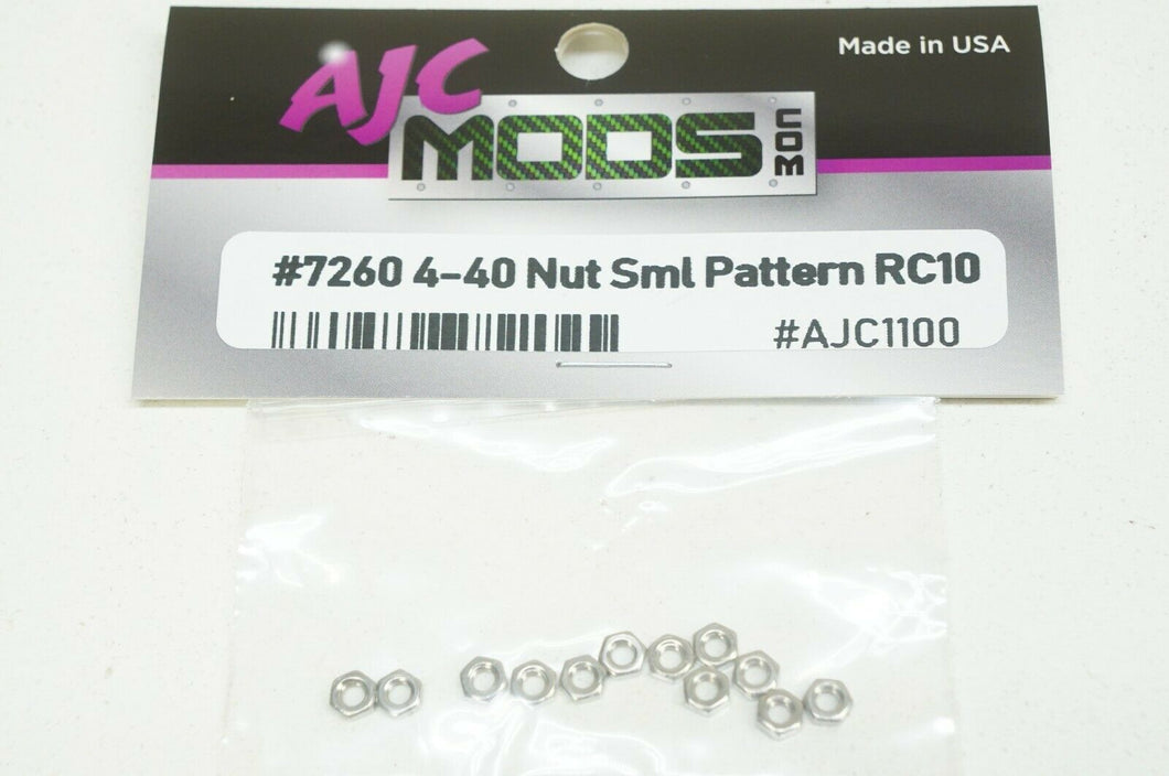 AJCMods Petit Motif Noix 4-40 Remplace Associé #7260 (12pc) RC10,B2,B3